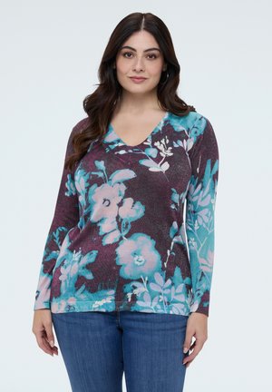 CON STAMPA FLOREALE - Pullover - bordeaux