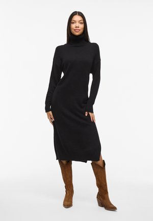 VILA VIRIL ROLL NECK MIDI - NOOS - Neulemekko - black