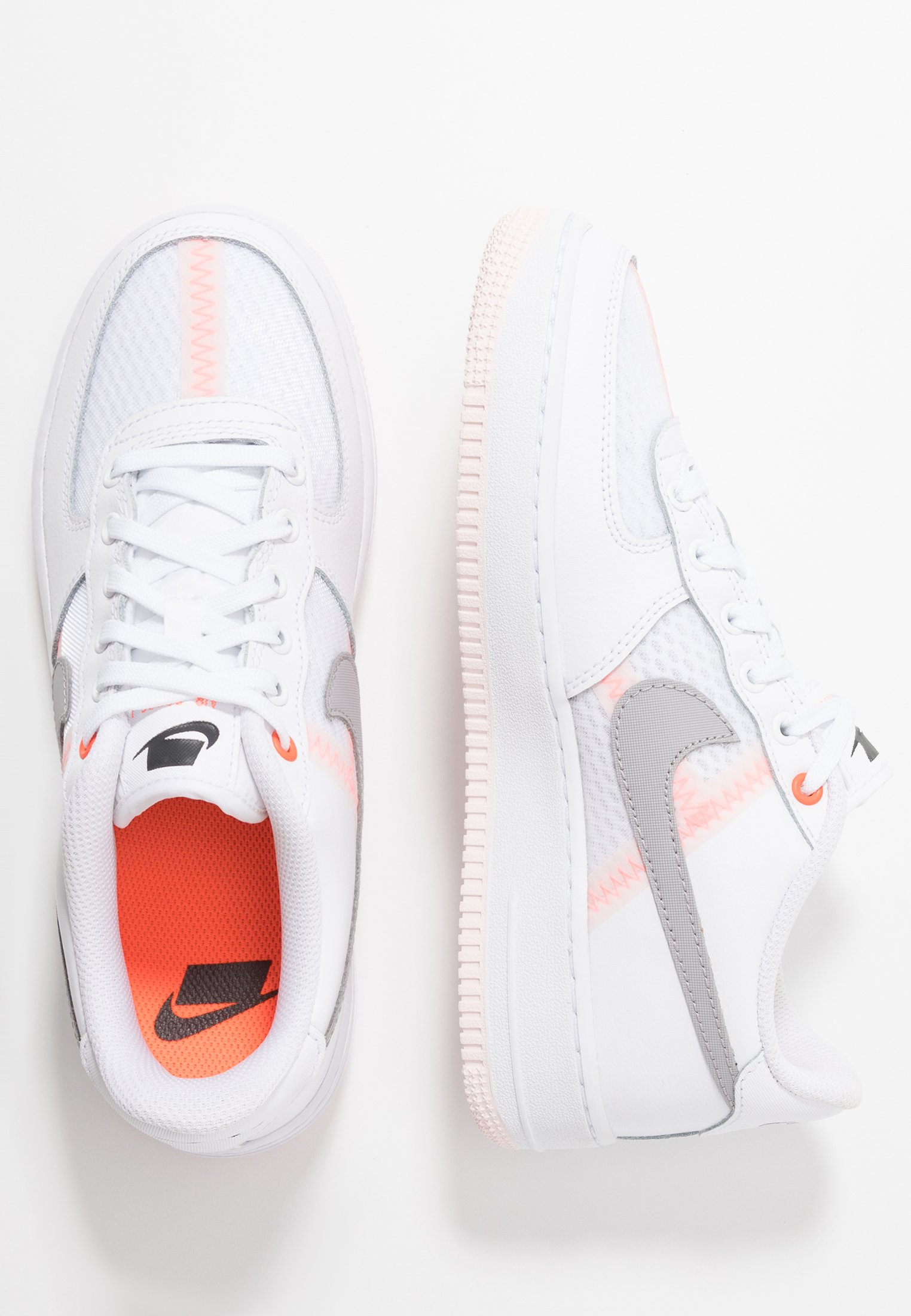 Nike Sportswear Air Force 1 Lv8 Sneaker Low White Atmosphere Grey Off Noir Hyper Crimson Light Soft Pink Weiß Zalando De
