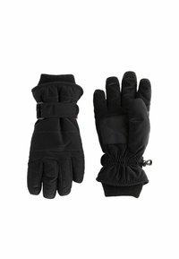 Mâneci negre izolate, cu un design matlasat, curele reglabile la încheietură și o palmă texturată pentru aderență. Mansetele sunt elasticizate pentru un fit strâns.