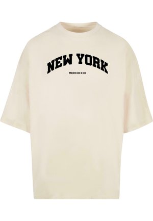 Merchcode, NEW YORK WORDING HUGE TEE - T-shirt z nadrukiem
