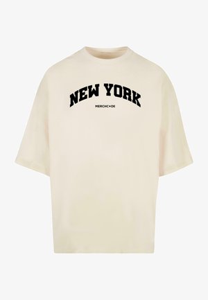 Merchcode, NEW YORK WORDING HUGE TEE - T-shirt z nadrukiem