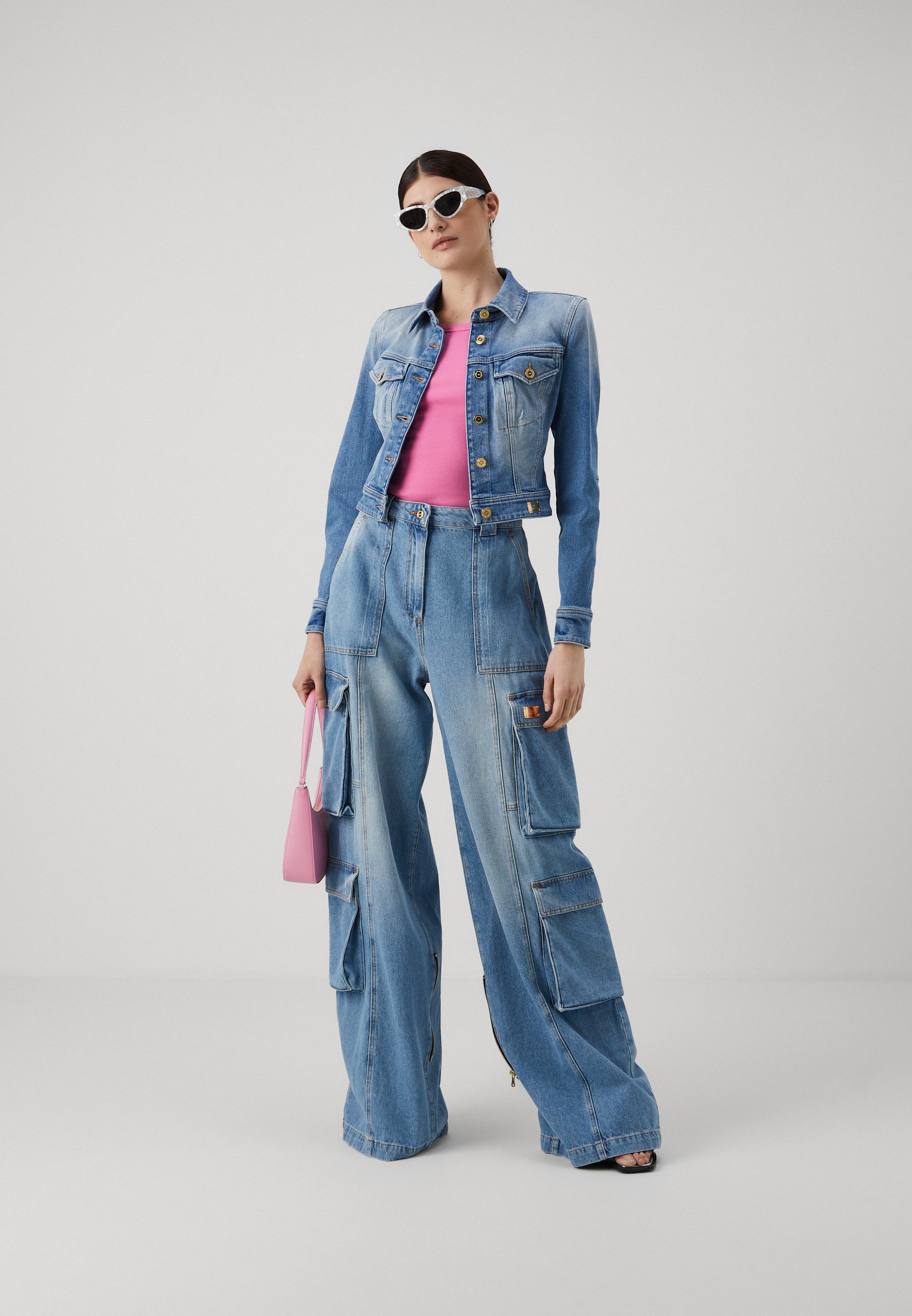Elisabetta Franchi WOMENS JACKET - Jeansjacke - light blue