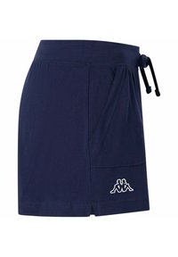 Pantaloni corti blu navy realizzati in tessuto morbido, con vita elastica dotata di cordoncino e tasca laterale con un'accattivante accentuazione bianca del logo.