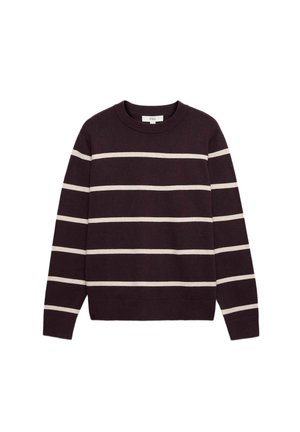 Marks & Spencer, AIR-YARN STRIPED CREW NECK JUMPER. - Jumper - dark aubergine