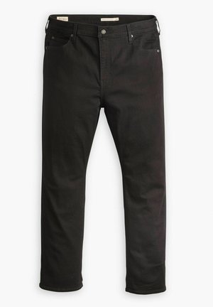Schwarze Jeans aus Denim mit geradem Schnitt, ausgestattet mit fünf Taschen, einem Knopfverschluss und dezenten Stickdetails. Weicher Stoff und strapazierfähiges Material.