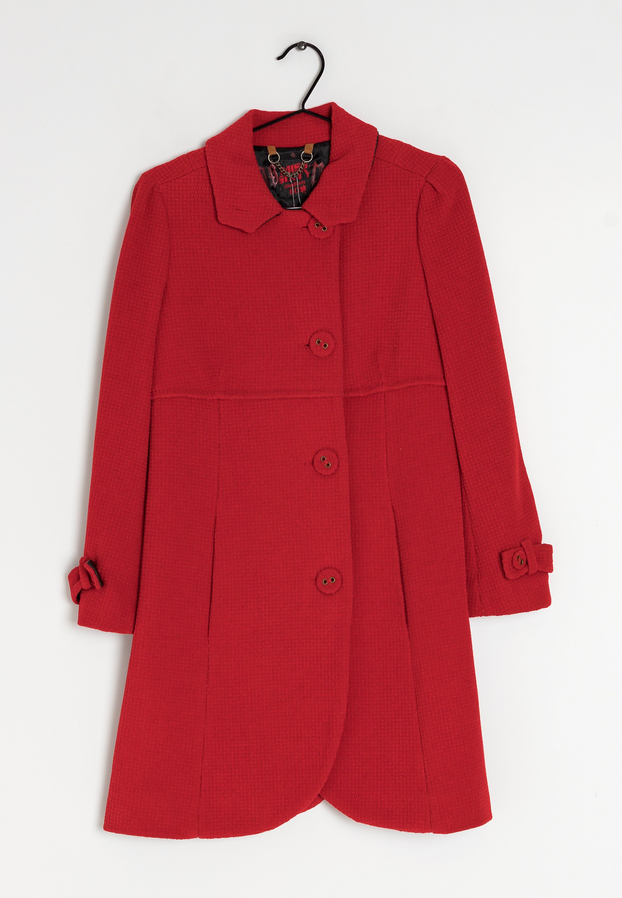 Manteau Femme En Laine Noir Miss Sixty - Taille M - Style Caban Mi-long - Occasion Très Bon état