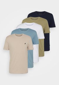 5 PACK - T-shirt basique - beige/white/light blue