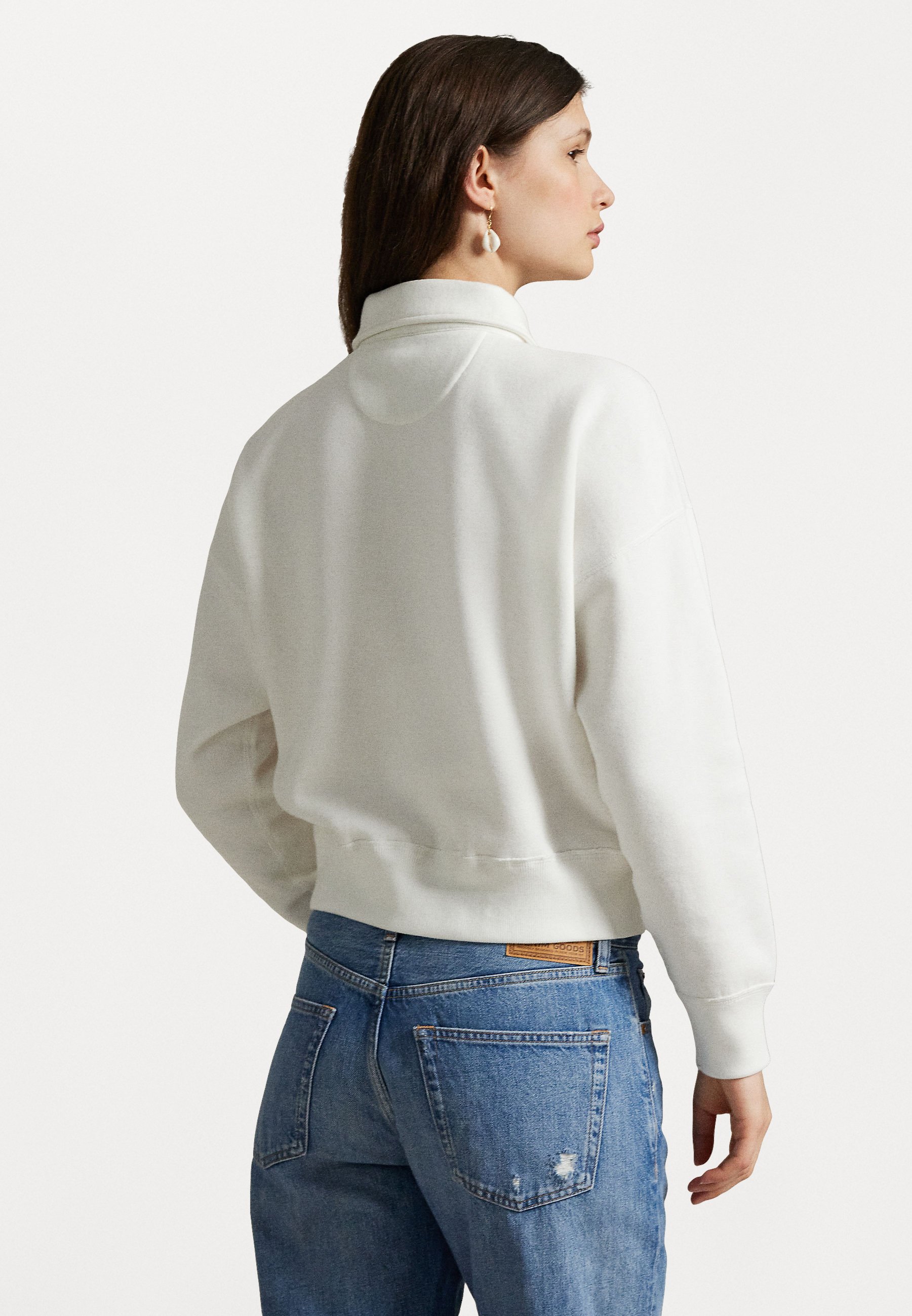 Polo Ralph Lauren FLEECE QUARTER-ZIP - Bluză de molton - white/alb