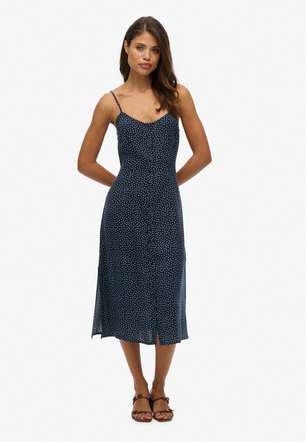 PRINT BUTTON CAMI MIDI - Blusenkleid - alana polka dot