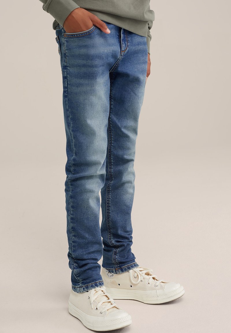 Jean Slim And & Pour Garçon 10/11 Ans - Taille 26, Jambe 25.5, Délavé Bleu Foncé