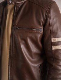 Lakeland Leather RACER CHARLIE - Leather jacket - cognac
