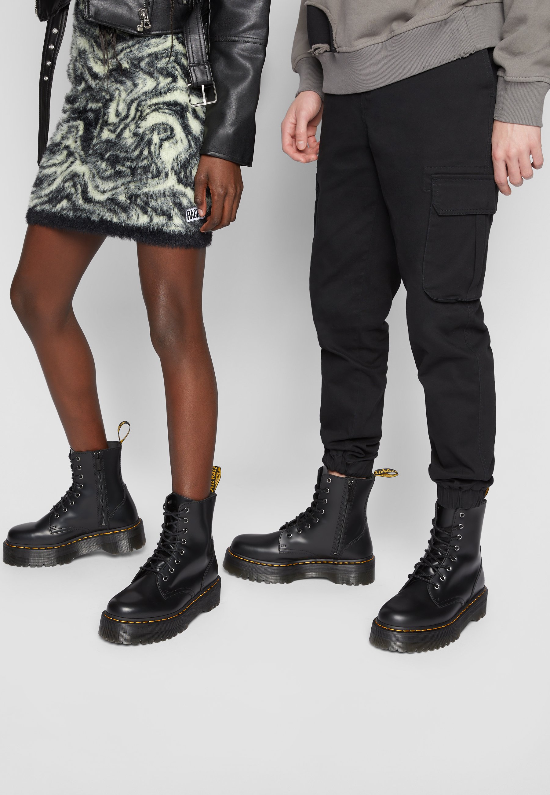 Boots JADON noires en cuir avec talon plateforme Dr Martens- CCV Mode