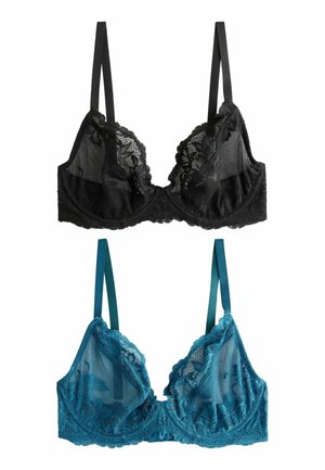 2 PACK DD NON PAD PLUNGE - Trojuholníková podprsenka - black teal