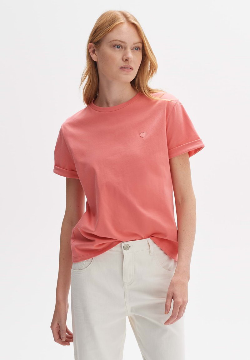 OPUS SERZ HEART DETAIL - T-Shirt basic - watermelon
