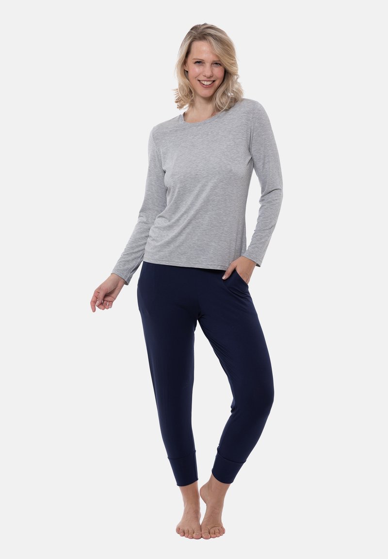 Damen Nachthemden | mey SET Nachtwäsche Set true blue grey melange/blau - YC11020 Damen Nachthemden | mey SET Nachtwäsche Set true blue grey melange/blau - YC11020