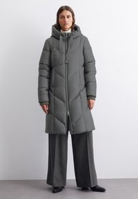 Marc O'Polo LONG NEW QUILTINGS WITH HOOD - Sulemantel - light graphite