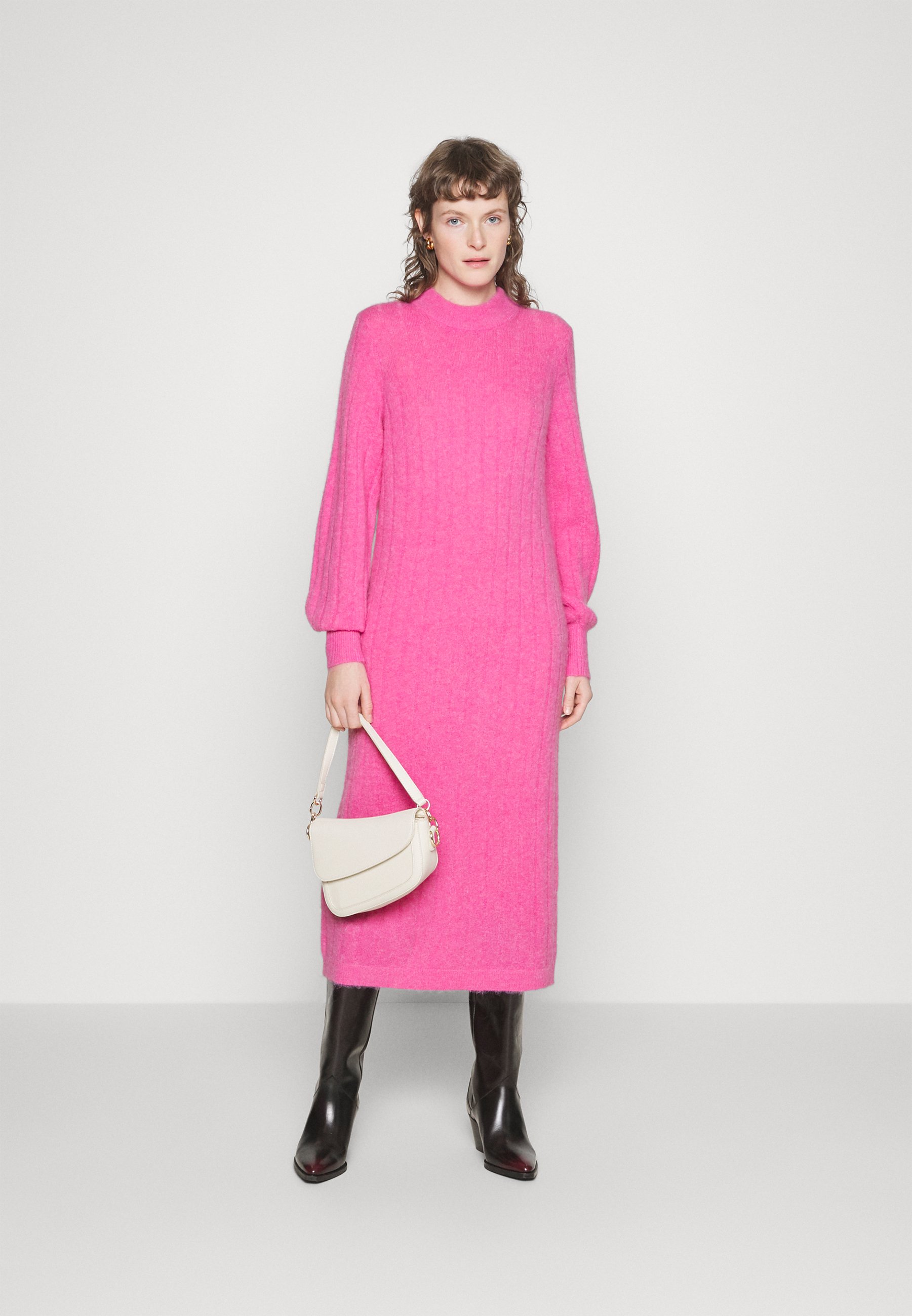 Selected Femme - SLFGLOWIE DRESS - Gebreide jurk - phlox pink