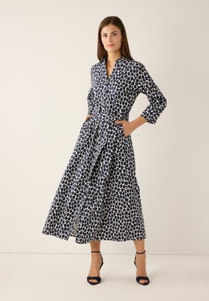 LANGES  MIT TUPFENPRINT - Blusenkleid - marine white