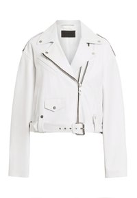 AllSaints DAYLE BIKER Veste en cuir optic white/blanc ZALANDO