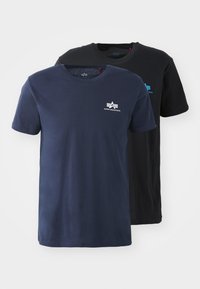 BASIC SMALL LOGO 2 PACK - T-shirts basic - blue/black