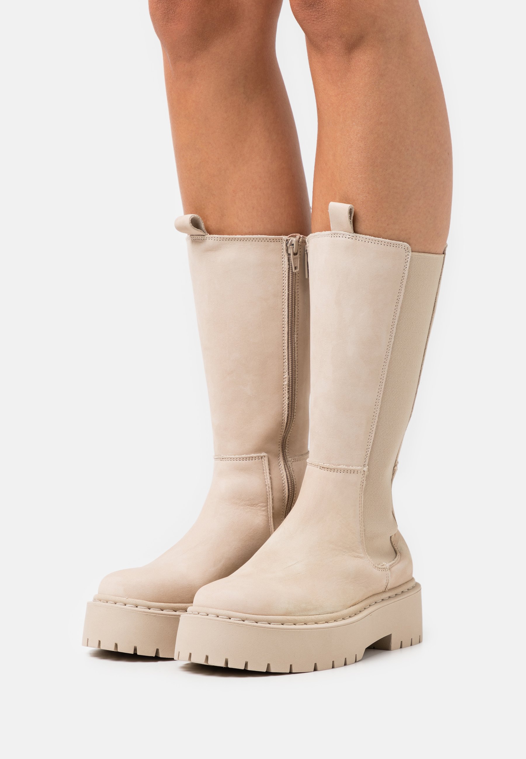 Zign LEATHER - Stivali con plateau - nude/color carne - Zalando.it