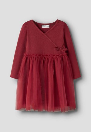 Name it, DRESS TULLE - Рокля тип пуловер - red dahlia