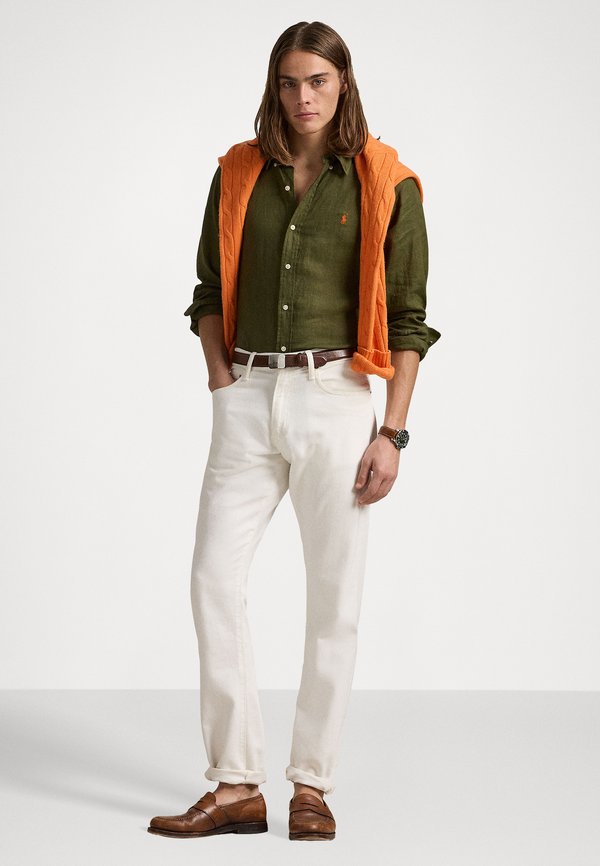 CUSTOM FIT LINEN SHIRT - Shirt - new olive2