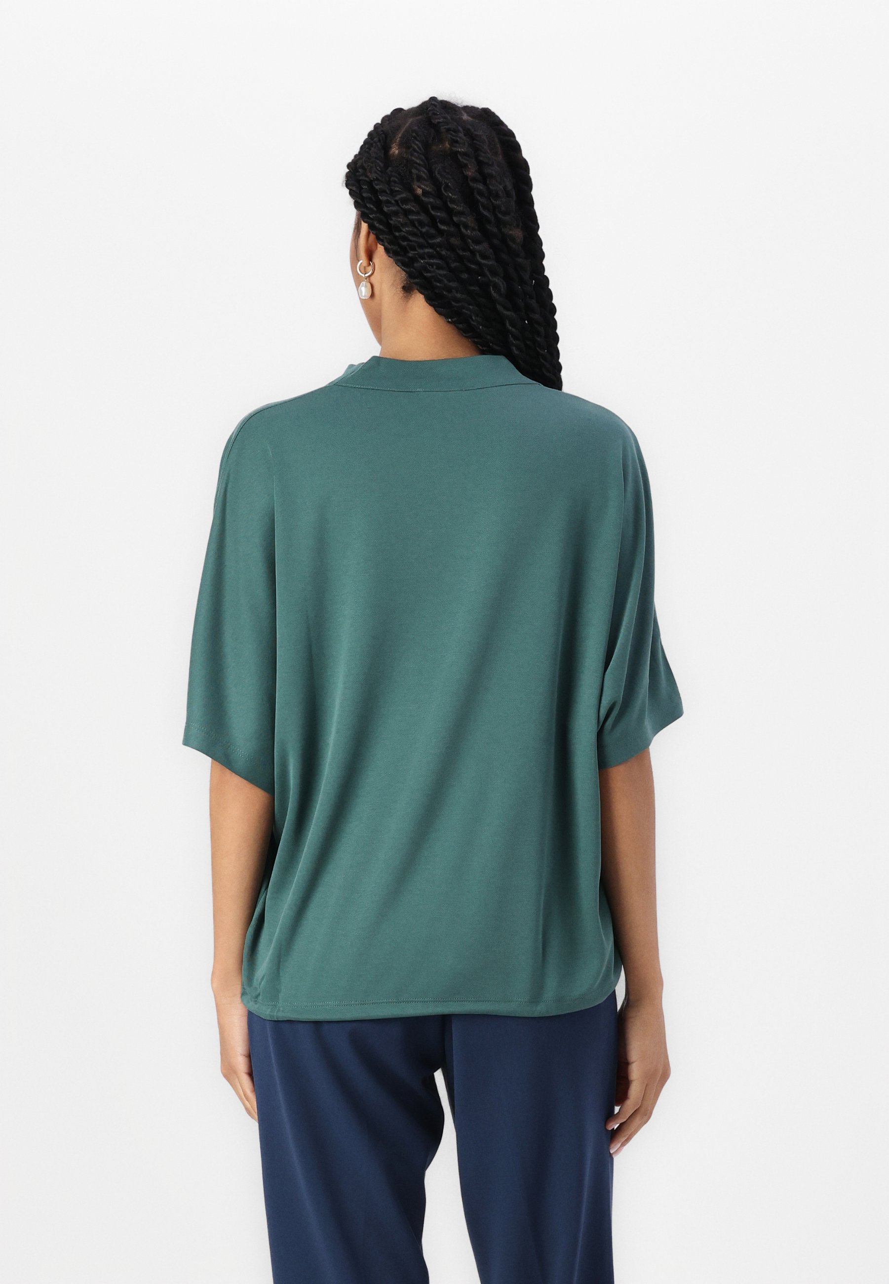 売れ筋商品|||トムテイラー Tシャツ レディース トップス V NECK - Basic T-shirt - explorer green TOM TAILOR V NECK - T-Shirt basic - explorer green/grün