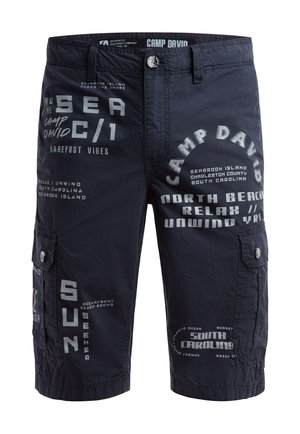 Camp David, CAMP DAVID CARGO SHORTS MIT VIELEN LABEL PRINTS - Shorts - blue navy