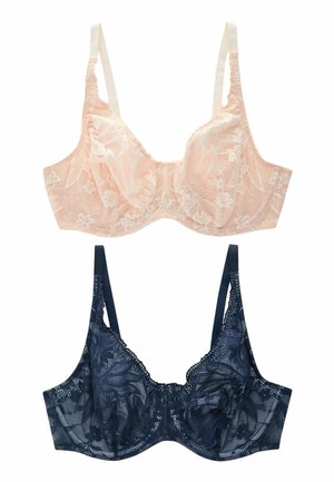 DETAIL 2 PACK DD NON PAD FULL CUP - Tugitraadiga rinnahoidja - navy blue cream