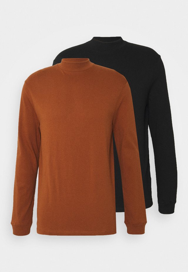 TURTLE 2 PACK - Longsleeve - black/burgundy
