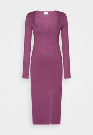 Abercrombie & Fitch PARTY PLUNGE NECK SCULPT MIDI - Kotelomekko - raspberry coulis