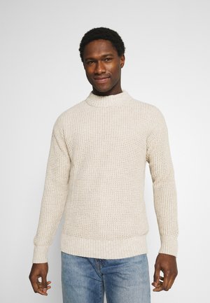 SLHNATHAN HIGH NECK - Stickad tröja - oyster gray