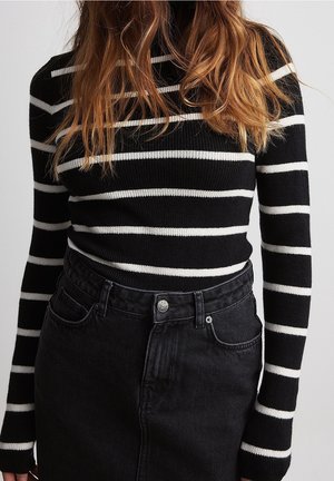 Striktrøje - mottled black