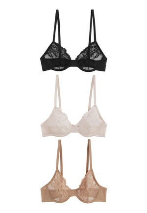 Next, 3 PACK  - Bøjle-bh - black nude cream