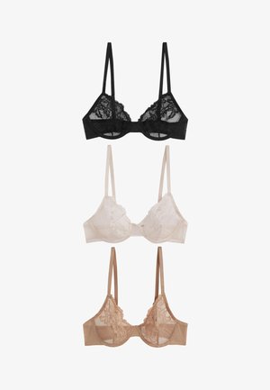 Next, 3 PACK - Reggiseno con ferretto - black nude cream