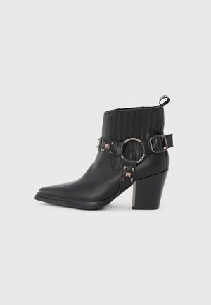 Botine cowboy/biker - black