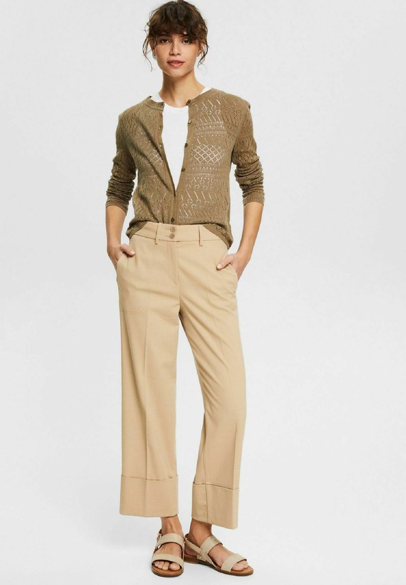 Damen Strickjacken | Esprit Collection Strickjacke khaki green/grün-meliert - IK53058 Damen Strickjacken | Esprit Collection Strickjacke khaki green/grün-meliert - IK53058