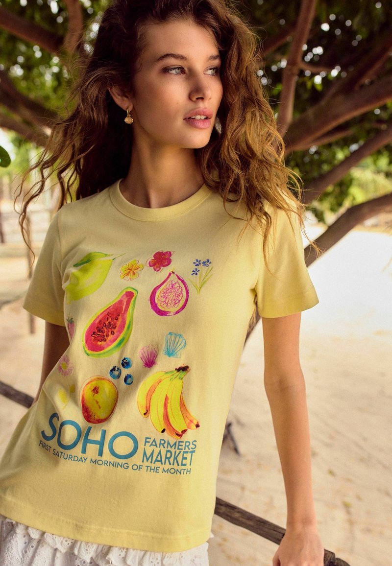 T-shirt à manches longues écru pour fille avec fleurs en relief | tuc tuc