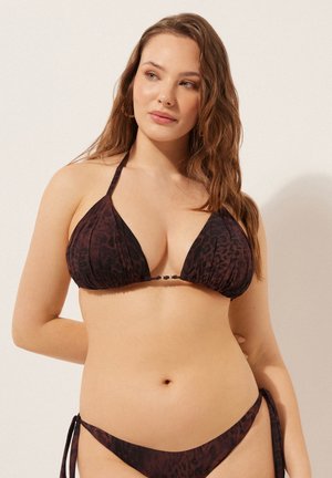 Calzedonia TRIANGLE DARK ANIMALIER - Bikinitop - brown