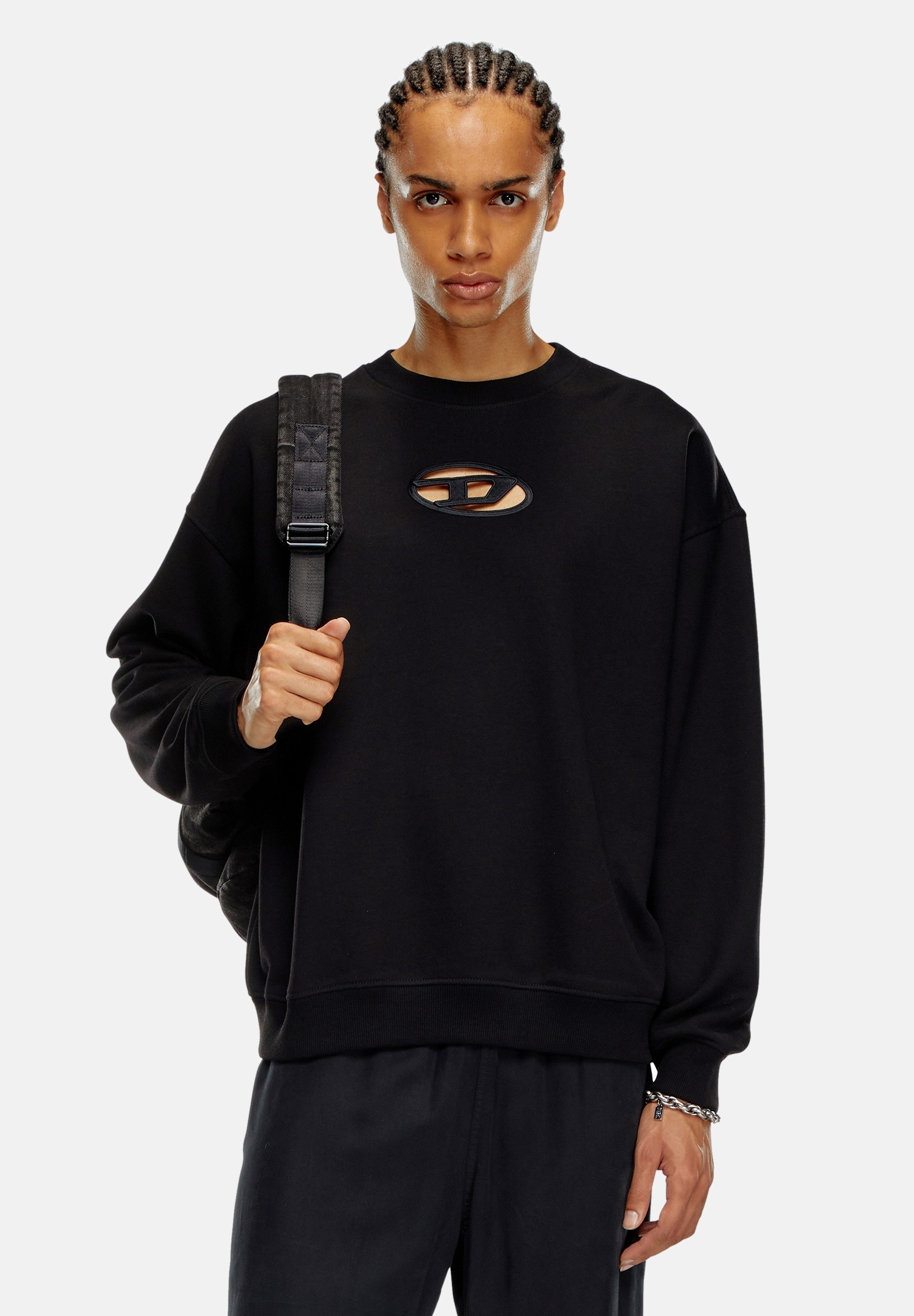 【送料&関税込】Diesel Black Cotton Sweatshirt Diesel Sweatshirt - black/noir - ZALANDO.FR