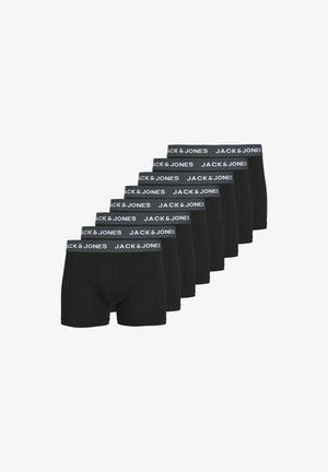 Sorte boxer shorts sett med en grå elastisk linning med "JACK & JONES" merke. Stoffet ser glatt og elastisk ut.