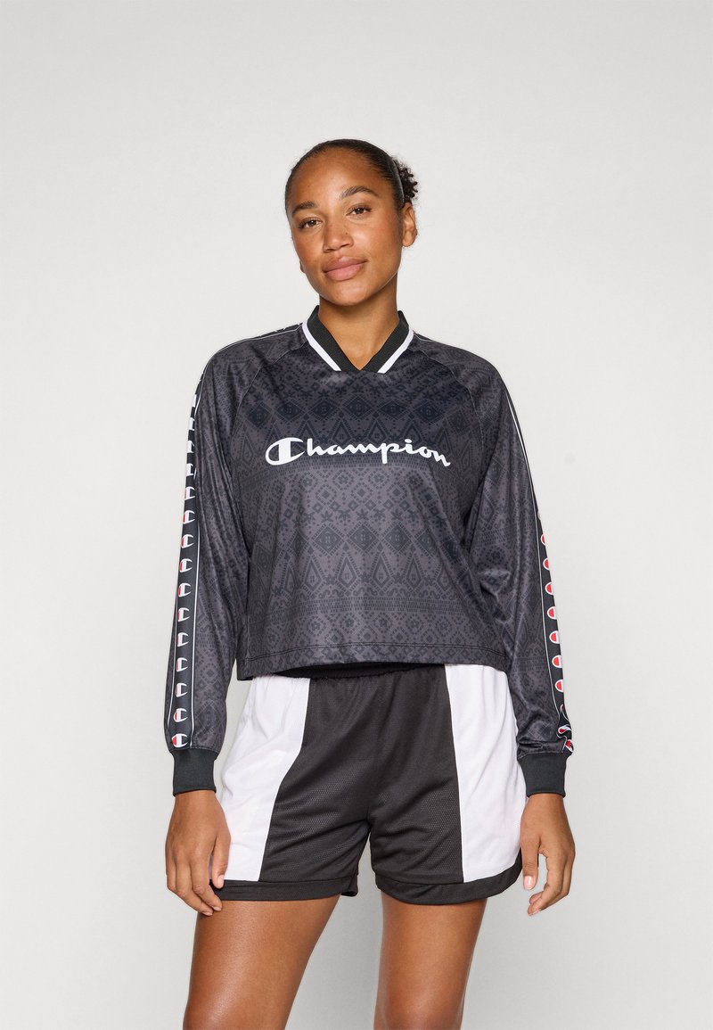 Champion SPORT HERITAGE LONG SLEEVES V NECK - Hosszú ujjú felső - black