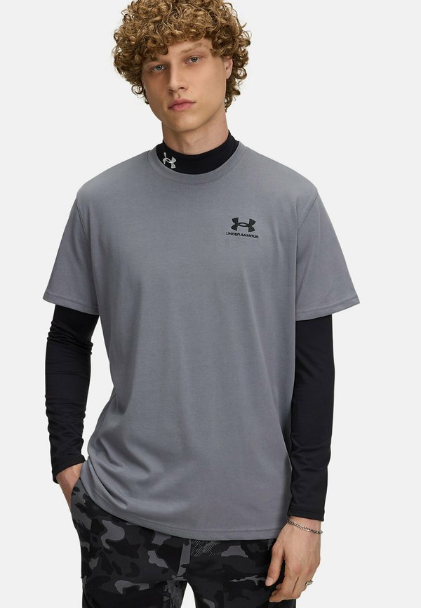 LOGO EMBROIDERED HEAVYWEIGHT SHORT SLEEVE - Sport T-Shirt - titan gray