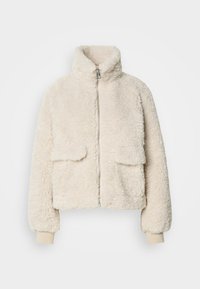 ZIP JACKET STAND UP COLLAR FLAP POCKETS - Talvejope - natural stone