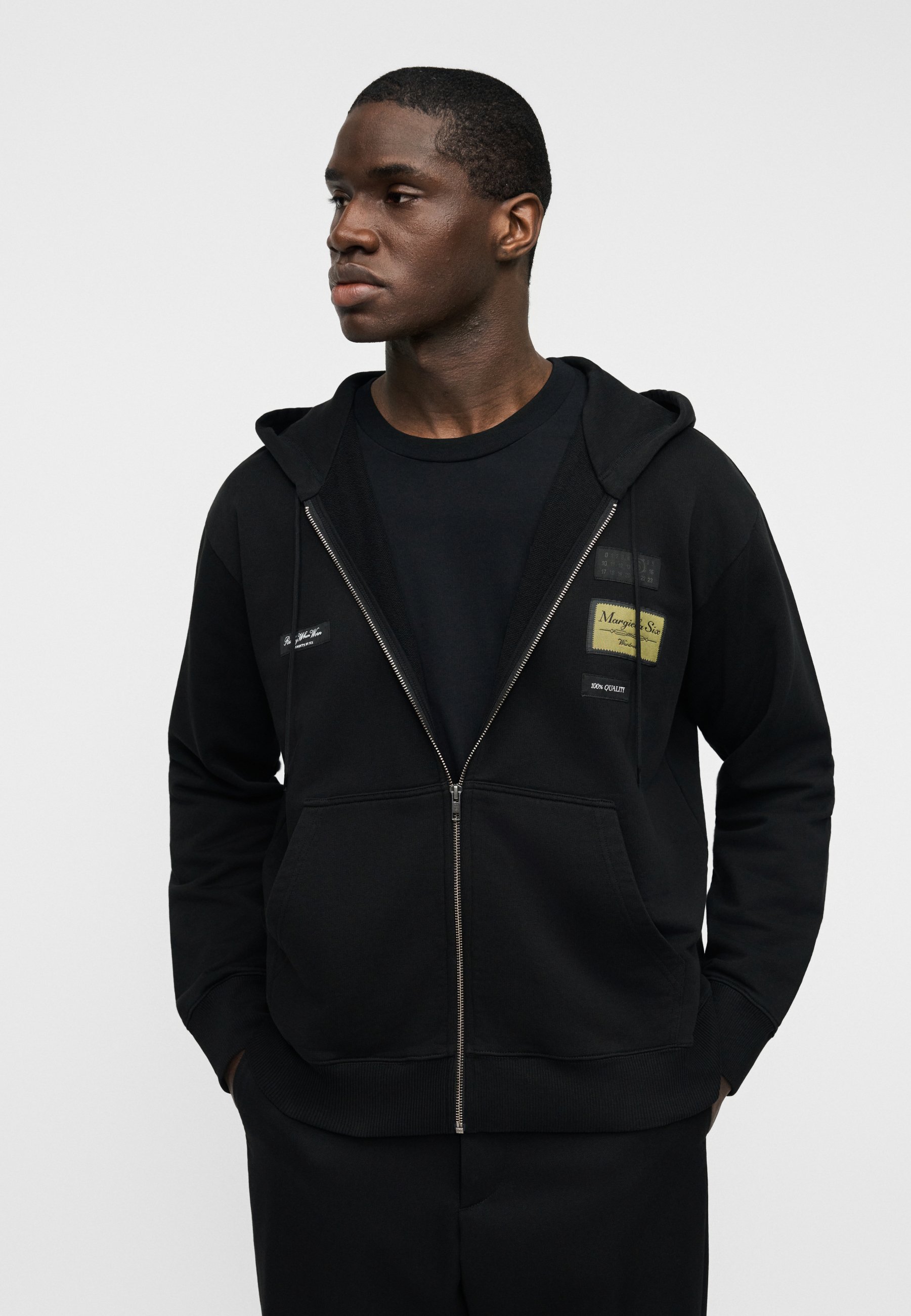 MM6 Maison Margiela JACKET - Zip-up sweatshirt - black - Zalando.co.uk