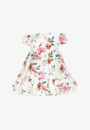 Monnalisa ROMANTIC GARDEN POP BIRD HOUSES - Vestido de cóctel - bianco/multicolor