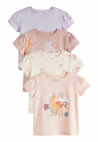 Next - SHORT SLEEVE 4 PACK REGULAR FIT - T-shirt print - pink unicorn Miniatuurafbeelding 1