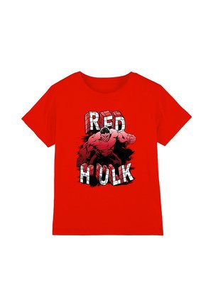 RED HULK BRICKS - Print T-shirt - red